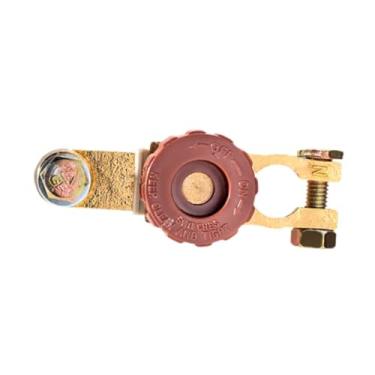 Imagem de WeiLaiKeQi Interruptor de link do terminal da bateria genérico no isolador OFF para o veículo de 12V Connector de braçadeira resistente ao veículo com botão, Marrom