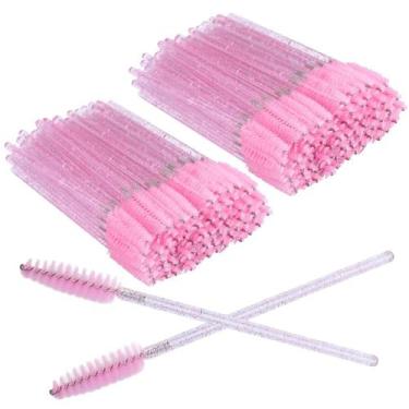 Imagem de 100 Escovinhas Alongamento Cílios Sobrancelha Descartável Glitter - Es