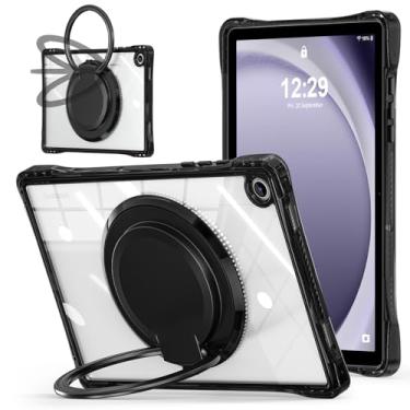 Imagem de MEEgoodo Capa para Samsung Galaxy Tab A9 Plus 27.9 cm 2023 (compatível com o modelo SM-X210/X216/X218), capas para tablet A9+ Glitter com TPU macio, policarbonato transparente e suporte giratório