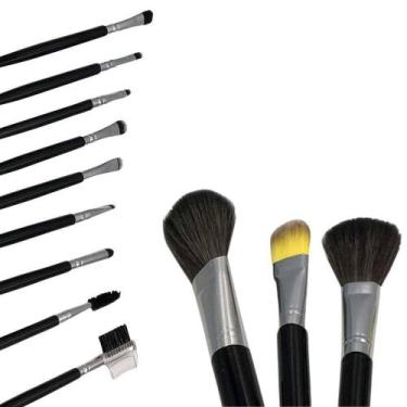 Imagem de Kit 12 Pincel De Maquiagem Modelos Variados Cerdas Macias - My Girl