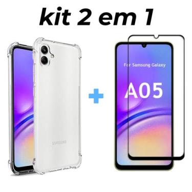 Imagem de Capinha Capa Compativel Com Galaxy A05 Reforçada + Película 9D Vidro  