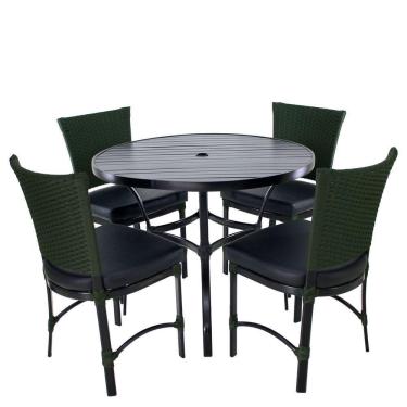 Imagem de 4 Cadeiras Florata Com Mesa Alumínio p/ Área Gourmet, Bar