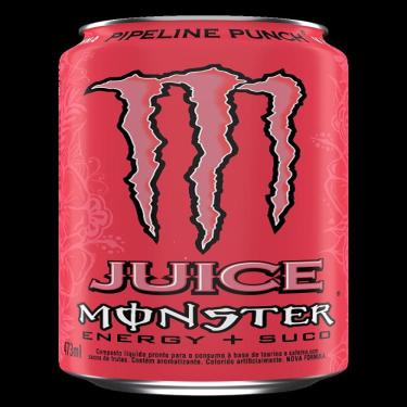 Imagem de COMPOSTO ENERGÉTICO LÍQUIDO À BASE DE TAURINA E CAFEÍNA JUICE SUCO DE FRUTAS MONSTER PIPELINE PUNCH LATA 473ML