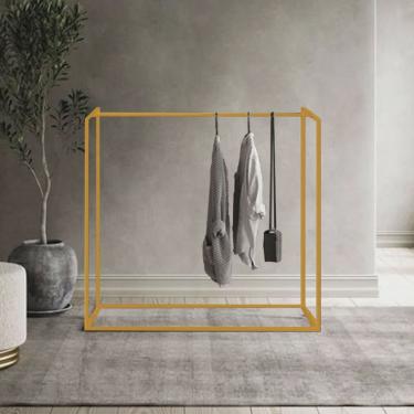 Imagem de Cabideiro Arara de roupas Maya 150cm Para Closet Loja Quarto Estante Ferro Dourado - Ahazzo Móveis