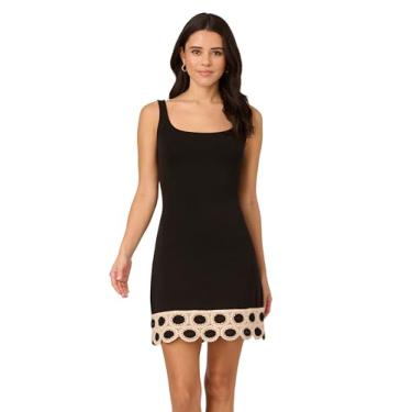 Imagem de Adrianna Papell Minivestido feminino de crochê, Preto/Ecru, 48