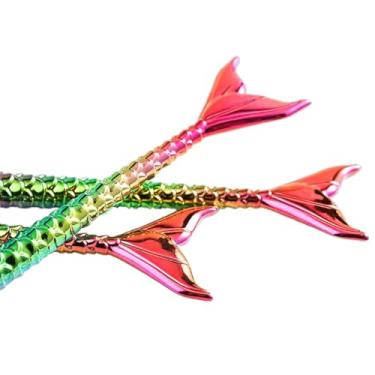 Imagem de Kit de 5 Pincéis Sereia para Nail Art, 17cm, Design Ergonômico, Multicolorido