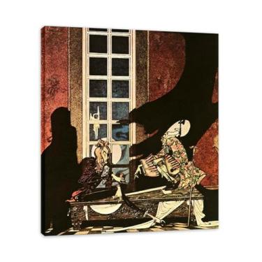 Imagem de Arte de parede Art Nouveau, "Virgin Mary" de Kay Nielsen, pinturas famosas, impressões Art Nouveau decoração de parede de sala de estar. Moldura interna 80 x 96 cm - 31,5 x 37,8 pol