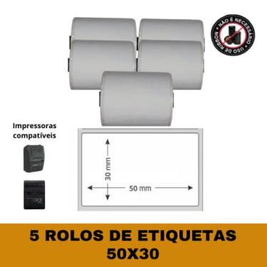 Imagem de Etiqueta Adesiva 57x30 Para Mini Impressora 58mm - 5 Rolos - TITANNET