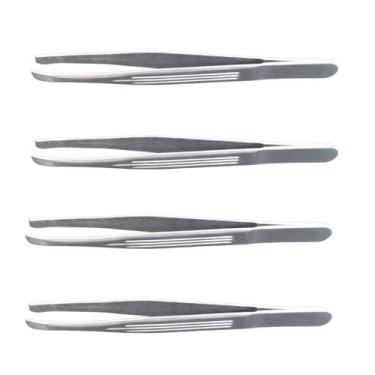 Imagem de Kit com 4un pinça de sobrancelha inox diagonal firme - Rio Tijucas