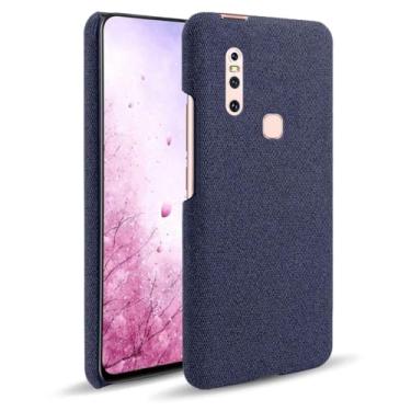 Imagem de Capa para vivo V15,Capa desenhada em lona,Case Protetora Ultrafina com Empunhadura Macia,Design em Tecido Antichoque e Antiarranhões-Blue