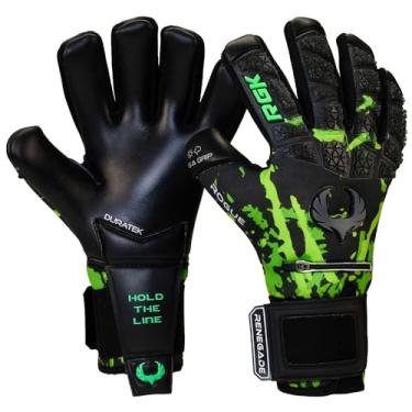 Imagem de Renegade GK Luvas De Goleiro Rogue Venom Edição Limitada Com Proteção Para Os Dedos, Aderência Giga Grip De 4 Mm, Pretas E Verdes (Tamanho 6, Juvenil, Infantil, Corte Neg., Nível 4+)