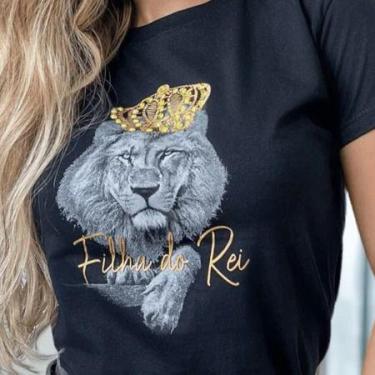 Imagem de Blusa T-shirt Moda Feminina Camiseta Evangélica Deus Algodão Baby Look