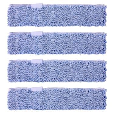 Imagem de Pacote com 4 refil de microfibra para limpeza de janelas, capa de pano de rodo reutilizável e lavável de 35,5 cm, compatível com MR.SIGA, ferramentas de limpeza de vidros para casa e escritório