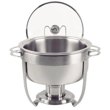 Imagem de Rechaud Tramontina Redondo Inox com Tampa de Vidro e Fogareiro 7 Litros