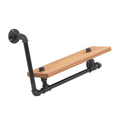 Imagem de Prateleira de Parede Com Design Vintage Exclusivo para Casa, Bar, Cozinha, Decoração de Fazenda, Prateleiras Flutuantes Rústicas, Resistente e Madeira (Estilo de canto)