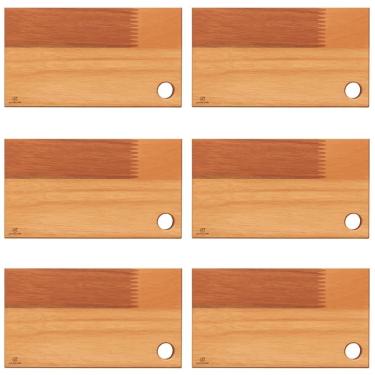 Imagem de Kit 6 Tábuas de Madeira Eucalipto 27x15cm Petisqueira Bandeja Para Servir Zanline