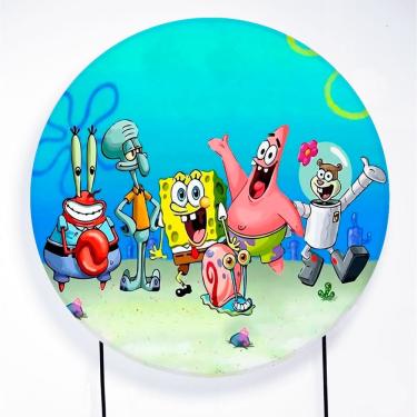 Imagem de Painel Decorativo para Festa 1,50x1,50 metros Vesti Fácil com Elástico Bob Esponja - Fera Print