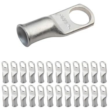 Imagem de Selterm 6 AWG 5/16 polegadas (25 peças) UL Marinha parafusos, extremidade do cabo de bateria, ilhós de cobre estanhado, conectores de terminal de anel tubular [B20]