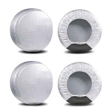 Imagem de Conjunto de 4 capas de pneu AmFor à prova d'água, película de alumínio, protetores de sol para pneus, protetores de pneu à prova de intempériesAmFor 19-22inches EWSH-Tire19-22
