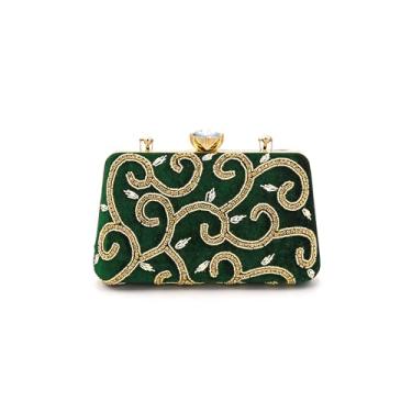 Imagem de IGH Bolsa clutch feminina elegante – bolsa de mão elegante para festas, casamentos e passeios casuais - (IGH1455), Verde, PACK OF 1