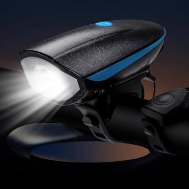 Imagem de Luz de bicicleta, luz de bicicleta super brilhante de alto lúmens, 5 + 3 modos USB recarregável conjunto de farol e luz traseira para bicicleta, à prova d'água, luz frontal e traseira para estrada