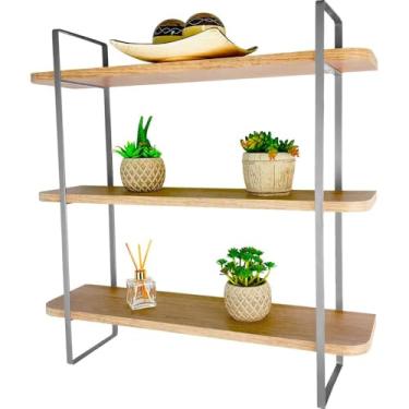 Imagem de Prateleira Nicho De Parede Tripla SLIM Modelo Industrial Decoração Sala Quarto