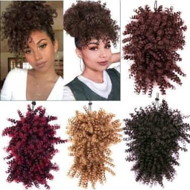 Imagem de Puff Afro Cacheado com Franja - Thina Patrocinio, Preto