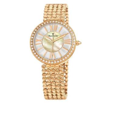 Imagem de Relógio Pulso Jean Vernier Feminino Aço Rosegold Jv01322