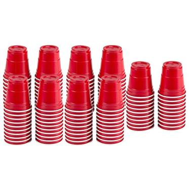 Imagem de Copos de festa mini vermelhos de 60 ml no total (5 pacotes com 20) perfeito para bebidas alcoólicas