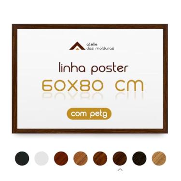 Imagem de Moldura 60x80 Sem Vidro com Fundo Quadro Foto Impressão com Proteção Petg (Marrom)