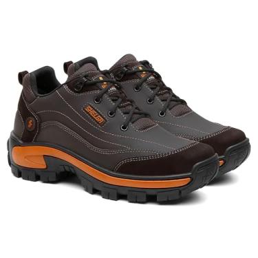 Imagem de Tênis de Segurança Masculino Shelga Boots Pro – Antiestático, Solado Antiderrapante, Conforto e Durabilidade para o Trabalho e Aventuras (Café e Laranja, BR, Adulto, Numérico, M, 40)
