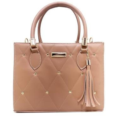Imagem de Bolsa Feminina Handbag Transversal Bolsa Tiracolo Grande Alça Removível Tote (Amendoa)