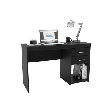 Imagem de Mesa Escrivaninha Casal Malta c/ 2 Gavetas Preto - Politorno