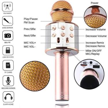 Imagem de Microfone Bluetooth Sem Fio Handheld Karaoke KTV - 2 em 1 - Xtrad