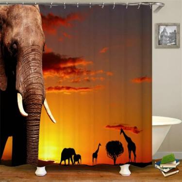 Imagem de Cortinas de chuveiro de leão de cavalo impressão zebra elefante cortinas de banheiro à prova d'água poliéster pano decoração 180 * 240 cm cortina, sy1365, W90xH180 cm
