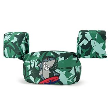 Imagem de Silfrae Colete De Natação Infantil 3 A 5 Anos, Flutuante Para Piscina, 30 50 Lb (Tubarão Verde Camuflado)