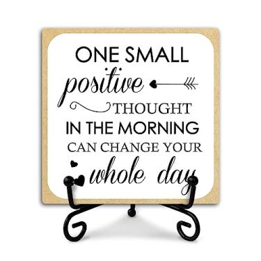 Imagem de HOUSPEAK Placa Inspiradora De Decoração Para Escritório Com Suporte Ferro, Mesa Positiva Casa, Presentes Motivacionais, Prateleira Madeira Estudo, Sala Estar, Um Pequeno Centro Pensamento - (A026)