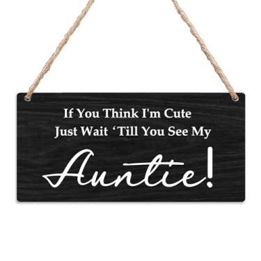 Imagem de Kneaotoaji Placa Para Porta-Alianças De Casamento - Se Você Acha Que Eu Sou Bonitinho, Espere Até Ver Minha Tia, Pendurada, Decoração, Aí Vem A Noiva 30X15 Cm