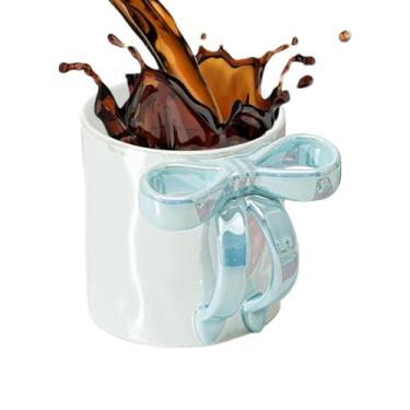 Imagem de Caneca De Laço Encantadora - Copo De Laço Elegante Com Pega Ergonómica - Copo Elegante Multiuso De Grande Capacidade Para Água Café Leite E Chocolate Quente