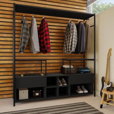 Imagem de Guarda-Roupa Closet Modulado Telde Casal 2 GV Preto - Mobly