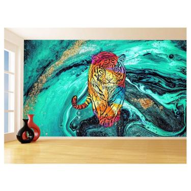 Imagem de Papel De Parede 3D Animais Pop Art Tigre Felino 3,5M Pxa113