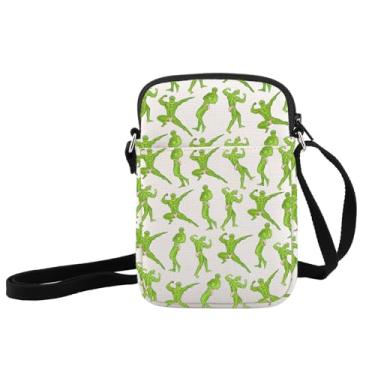 Imagem de JXGZSO Bolsa tiracolo divertida de sapo verde inspirada em filmes de comédia, bolsa de ombro divertida com tema de animal, Kermit