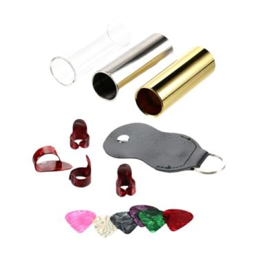 Imagem de menolana 3 Slides de Guitarra Palhetas de Polegar com Bolsa Fácil de Transportar Acessórios de Instrumento Suaves para Baixo Guitarrista Elétrico Banjo, 70mm