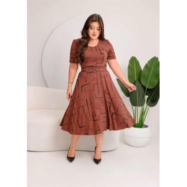Imagem de Vestido Max Mídi Godê Com Cinto Moda Evangélica - N.M Moda Evangélica,