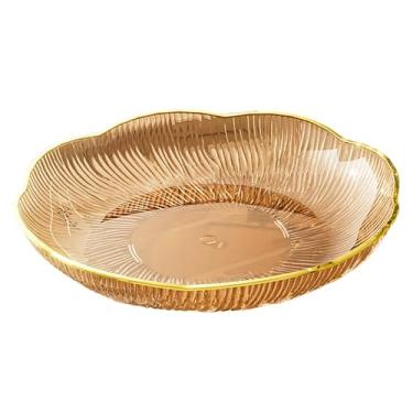 Imagem de Ioensy Prato de Frutas e Vegetais Tigela de Frutas Redondo Prato de Sobremesa Multifuncional Bandeja de Lanche e Doces para Aniversário Natal Casa, S Amber