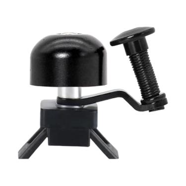 Imagem de Deevoka Campainha de bicicleta Acessórios para ciclismo Fácil de instalar Anel de guidão Som alto e claro para atividades ao ar livre Suprimentos para, Preto