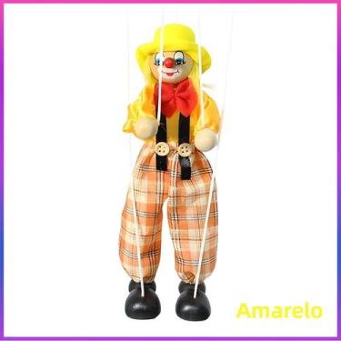 Imagem de Boneco De Palhaço De Madeira Colorido, Atividade Conjunta, Brinquedo D