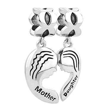 Imagem de MiiFort Pingente de mãe e filha, pingente combinando para pulseiras Pandora, joias de aniversário, presente de dia das mães para mulheres e mães