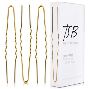 Imagem de TSB Conjunto de grampos de cabelo jumbo de bronze profissional Fura No.1 de 76 a 8,3 cm, 3 x retenção, estilo vintage - ideal para casamentos e eventos de moda - Confortável, antiderrapante e forte