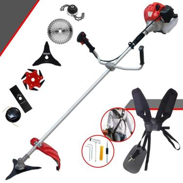 Imagem de Aparador de Grama Completo À Gasolina Anmax CG430P 2HP 43cc Com Carretel + Lâmina Facão + Lâmina 3 Pontas + Lâmina 6 Pontas + Disco Circular + Trimmer